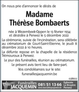 Madame Thérèse Bombaerts