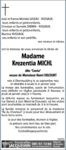 Madame Michl Krezentia