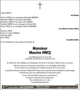 Monsieur Maurice HINCQ