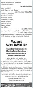 Madame Yvette Lambillon