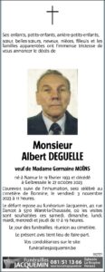 Monsieur Albert DEGUELLE - avis nécrologique -