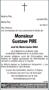 Monsieur Gustave PIRE - faire-part -