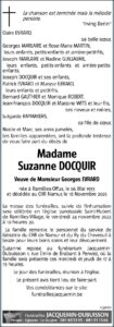 Madame Suzanne DOCQUIR - avis nécrologique -