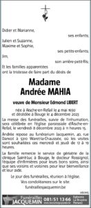 Madame Mahia Andrée