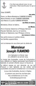 Monsieur Joseph FLAMEND - faire-part -
