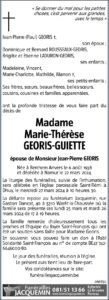 Madame Marie-Thérèse GEORIS