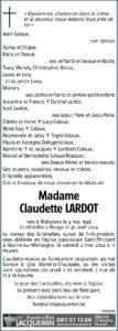 Madame Claudette LARDOT